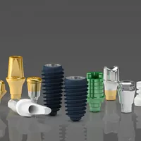 MegaGen AnyRidge implants with prosthetic abutments, official image from the manufacturer