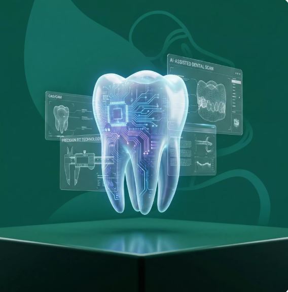 Dental chair and digital diagnostics at the Gaia clinic in Tirana, Albania