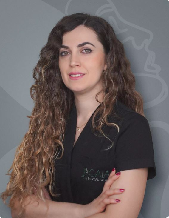 Dr Brunilda Sharra, prosthetics and cosmetic dentistry specialist at Gaia Dental Clinic in Tirana
