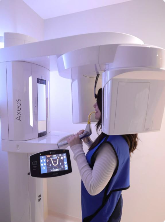 Axeos CBCT Dentsply Sirona for on-site 3D dental scans at the Gaia clinic in Tirana