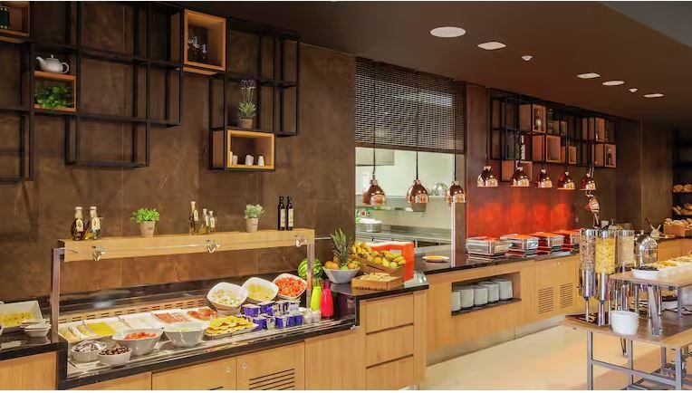 The buffet breakfast served at the Hilton Garden Inn Tirana