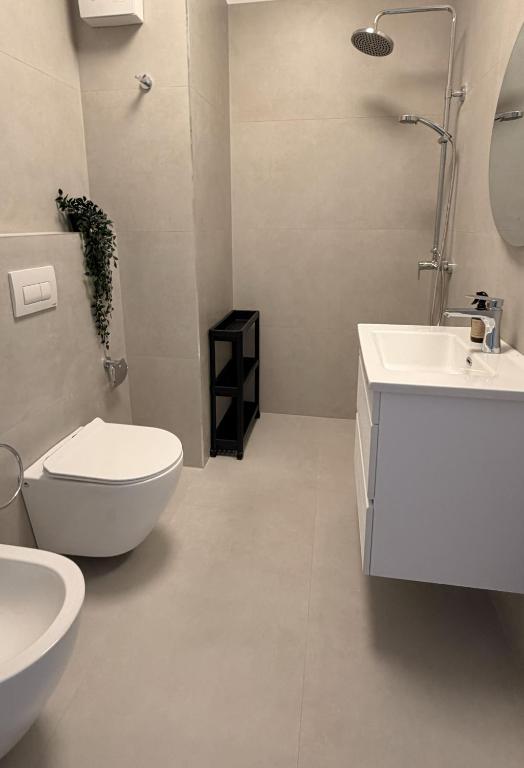 Modern walk-in shower bathroom